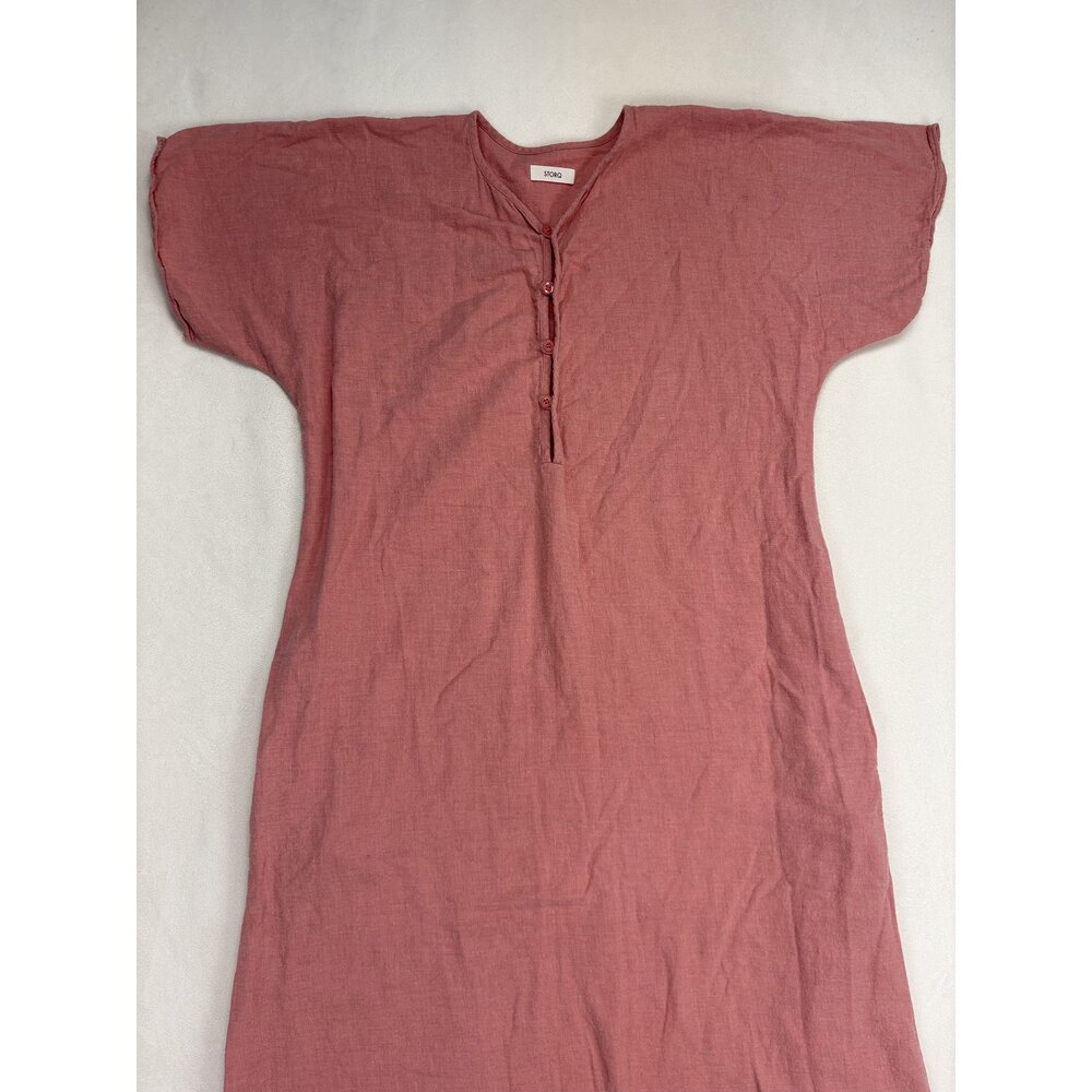 Storq Maxi Dress Size 2 Henley Dolman Sleeve Dusty Rose - Picture 6 of 12